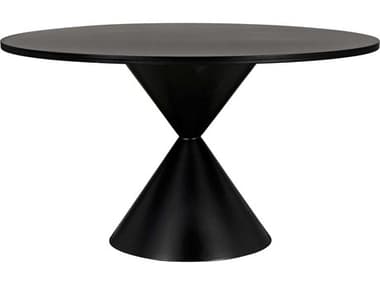 Noir 54" Round Metal Matte Black Dining Table NOIGTAB578MTB