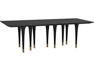 Noir 95" Rectangular Wood Hand Rubbed Black Dining Table NOIGTAB582HB