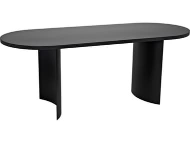 Noir 80" Oval Metal Matte Black Dining Table NOIGTAB587MTB