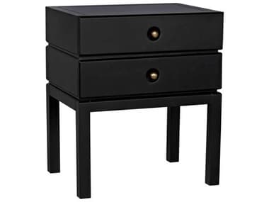 Noir Rectangular Wood Black End Table NOIGTAB944B