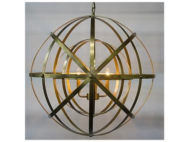 Noir Alchemy 4-Light Antique Brass Chandelier NOILAMP353MB