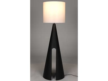 Noir Mordred 69" Tall Styrene Matte Black Special Shade Floor Lamp NOILAMP786MTBSH
