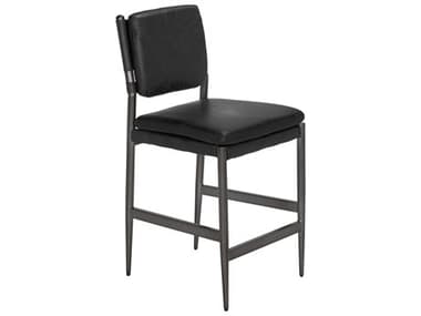 Noir Astor Leather Counter Stool NOILEAC0115CTRBLK