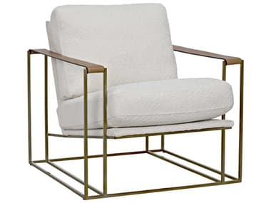 Noir Furniture Off White Fabric / Brass Accent Chair NOILEAC0341021D