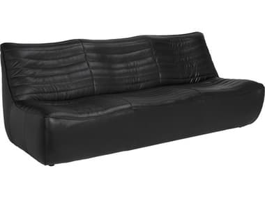 Noir McClain Onyx Black Leather Sofa NOILEAS05913A