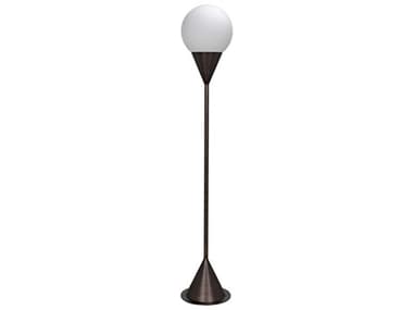 Noir 68" Tall Aged Brass Glass Floor Lamp NOIPZ014AB