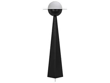 Noir 65" Tall Matte Black And Frosted Glass Floor Lamp NOIPZ025MTB