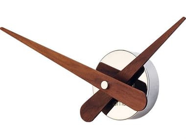 Nomon Axioma Mini Chrome Walnut Wall Clock NOMAXMN