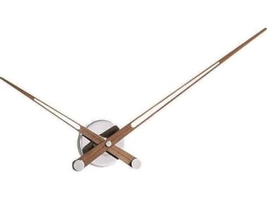 Nomon Axioma Chrome Walnut Wall Clock NOMAXNP