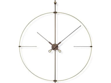 Nomon Bilbao Premium Brass Walnut Wall Clock NOMBINPREM