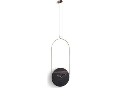 Nomon Colgante Brass Sahara Noir Marble Wall Clock NOMCOLGG0MS
