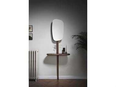 Nomon Recibidor Oval Hallway Walnut Emperador Marble Console Table NOMCONME