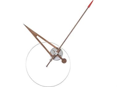 Nomon Cris Chrome Walnut Red Wall Clock NOMCRN00NNR