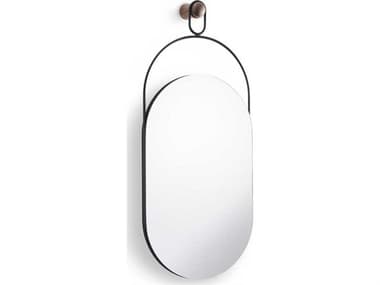 Nomon Espejo Walnut Black Oval Wall Mirror NOMEESLNN
