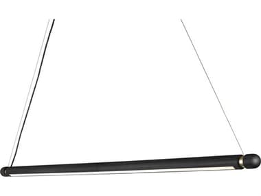 Nomon Linea 1-Light Black Wood Brass Linear Island Pendant NOMLIHBGD