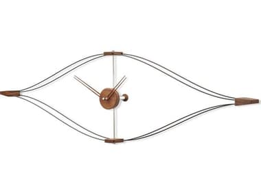Nomon Look Black Walnut Polished Brass Wall Clock NOMLON000NN