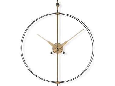 Nomon Mini Barcelona Black Brass Wall Clock NOMMBARPREMNR