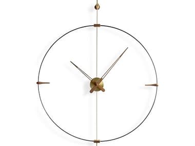 Nomon Mini Bilbao Black Walnut Polished Brass Wall Clock NOMMBIG