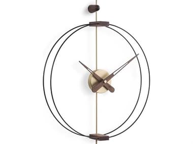 Nomon Micro Barcelona Black Polished Brass Wall Clock NOMMCBARG