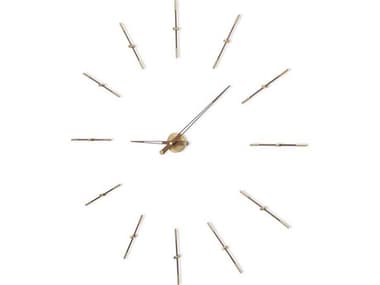 Nomon Merlin Polished Brass Walnut Wall Clock NOMMEDP120N