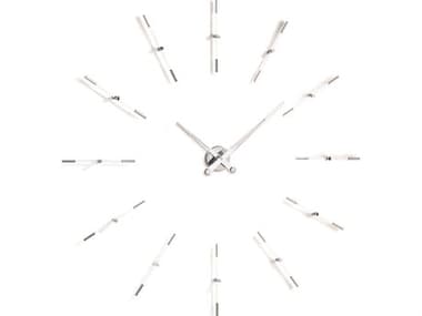 Nomon Merlin Chrome White Wall Clock NOMMEI012B