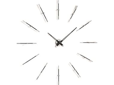 Nomon Merlin Chrome Black Wall Clock NOMMEI012N