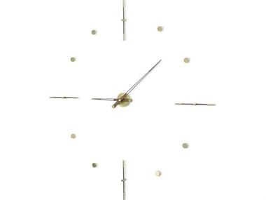 Nomon Mixto Polished Brass Walnut Wall Clock NOMMIDNP