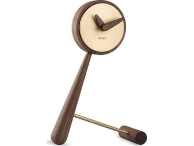 Nomon Mini Puntero Gold Walnut Clock NOMMPUNG