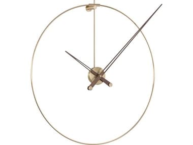 Nomon Anda Polished Brass Walnut Wall Clock NOMNADN