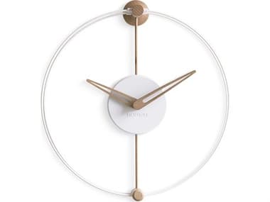 Nomon Nano Oak White Wall Clock NOMNANOBR