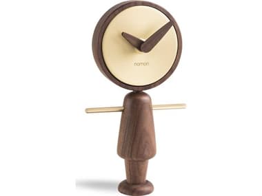 Nomon Nene Walnut Polished Brass Clock NOMNENG