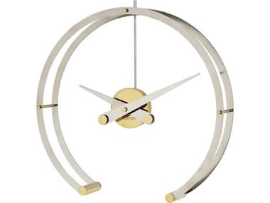 Nomon Omega Polished Brass Chrome Clock NOMOMG
