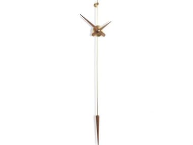 Nomon Punto Y Coma Polished Brass Walnut Wall Clock NOMPCD0000N