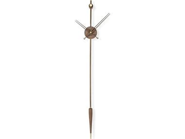 Nomon Punto Y Coma Walnut Polished Brass Wall Clock NOMPCDPREM