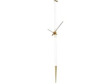 Nomon Pendulo Polished Brass Walnut Wall Clock NOMPED0000N