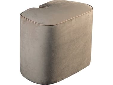 Nomon Pewter Grey Velvet Brown Upholstered Ottoman NOMPTTG10