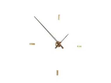Nomon Tacon Polished Brass Walnut Wall Clock NOMTADG040N