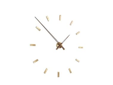 Nomon Tacon Polished Brass Walnut Wall Clock NOMTADG120N