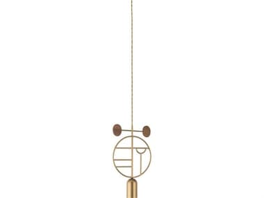 Nomon Wooden Dots 1-Light Brass Walnut Geometric Mini Pendant NOMWD06