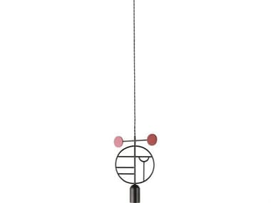 Nomon Wooden Dots 1-Light Black Pink Red Geometric Mini Pendant NOMWDB06