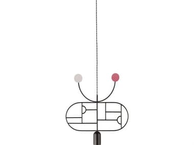 Nomon Wooden Dots 1-Light Black White Pink Geometric Pendant NOMWDB08