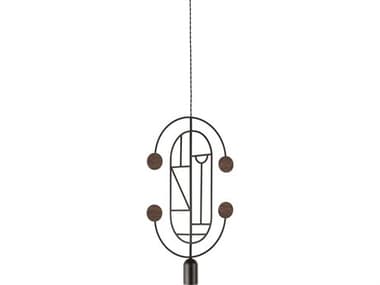 Nomon Wooden Dots 1-Light Black Walnut Geometric Pendant NOMWDBNS04