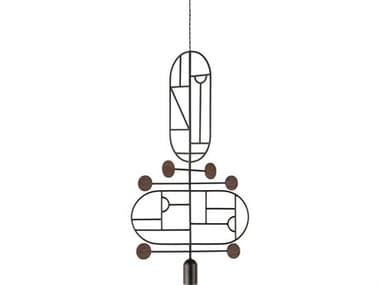 Nomon Wooden Dots 1-Light Black Walnut Geometric Pendant NOMWDBNS13