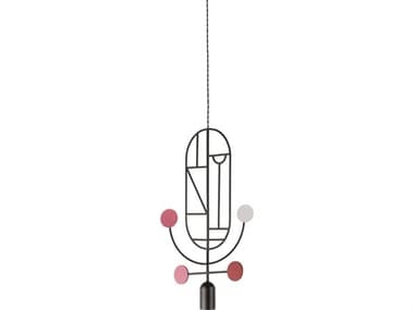 Nomon Wooden Dots 1-Light Black White Pink Red Geometric Pendant NOMWDBS05