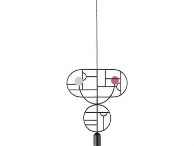 Nomon Wooden Dots 1-Light Black White Pink Geometric Pendant NOMWDBS07