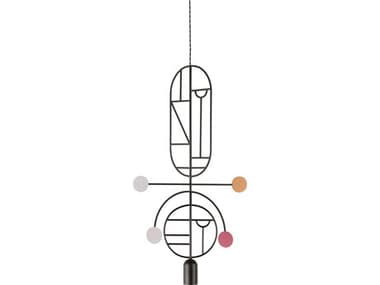 Nomon Wooden Dots 1-Light Black White Pink Orange Geometric Pendant NOMWDBS08
