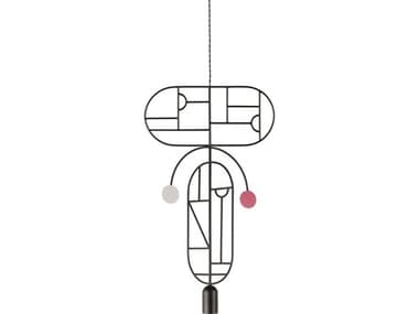 Nomon Wooden Dots 1-Light Black White Pink Geometric Pendant NOMWDBS09