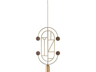 Nomon Wooden Dots 1-Light Brass Blue White Geometric Pendant NOMWDCS04