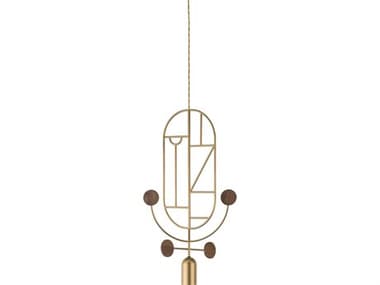 Nomon Wooden Dots 1-Light Brass Blue White Geometric Pendant NOMWDCS05