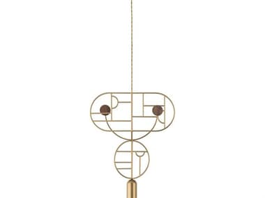 Nomon Wooden Dots 1-Light Brass Blue White Geometric Pendant NOMWDCS07
